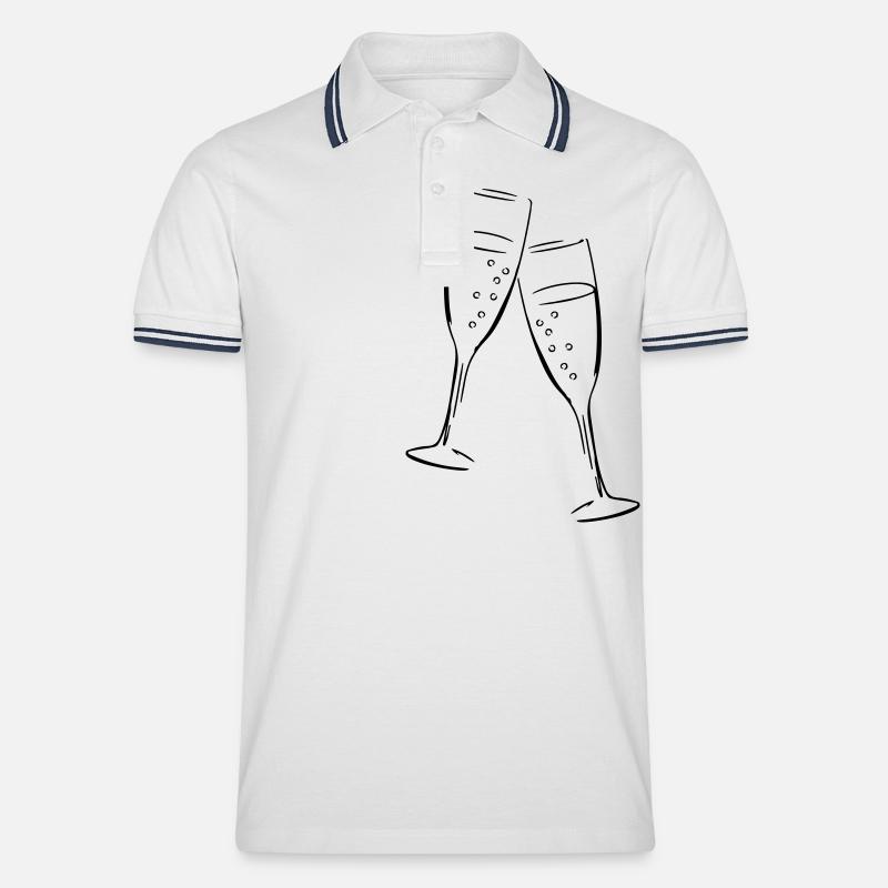 sekt design glasses - Männer Tipped Poloshirt - Weiß/Navy