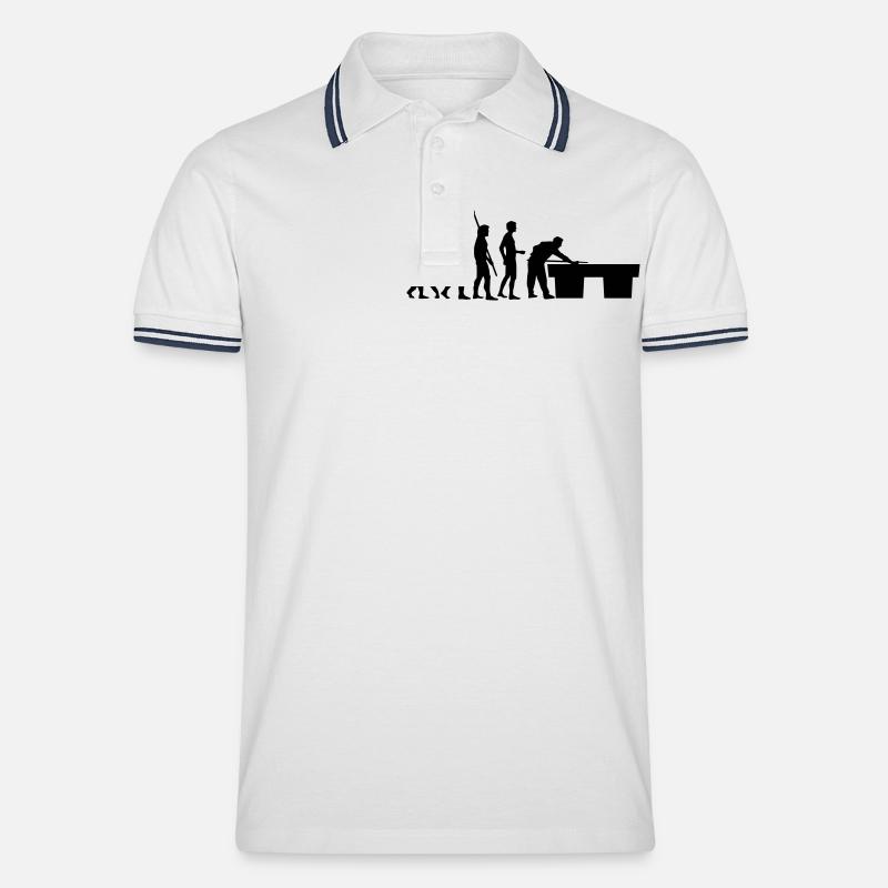evolution_billard - Männer Tipped Poloshirt - Weiß/Navy
