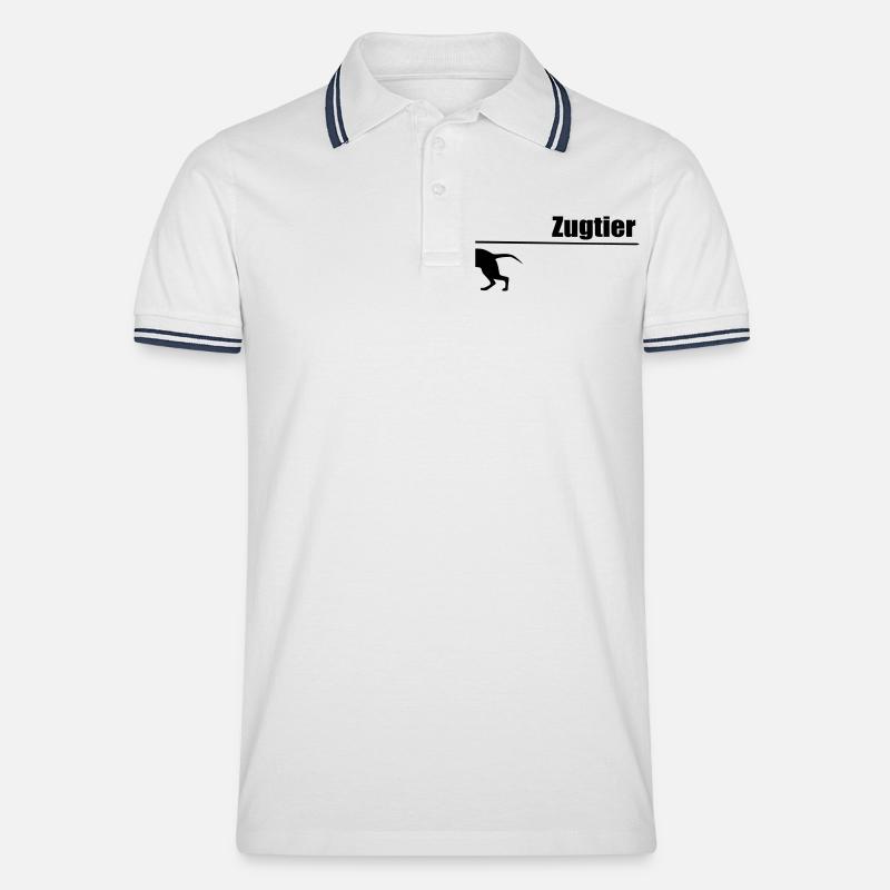 Zugtier - Männer Tipped Poloshirt - Weiß/Navy