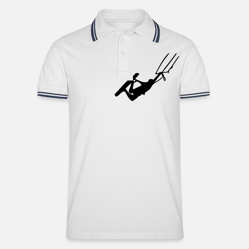 railey - Männer Tipped Poloshirt - Weiß/Navy