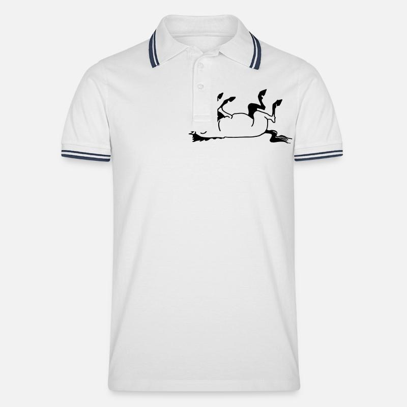Totes Pferd - Männer Tipped Poloshirt - Weiß/Navy