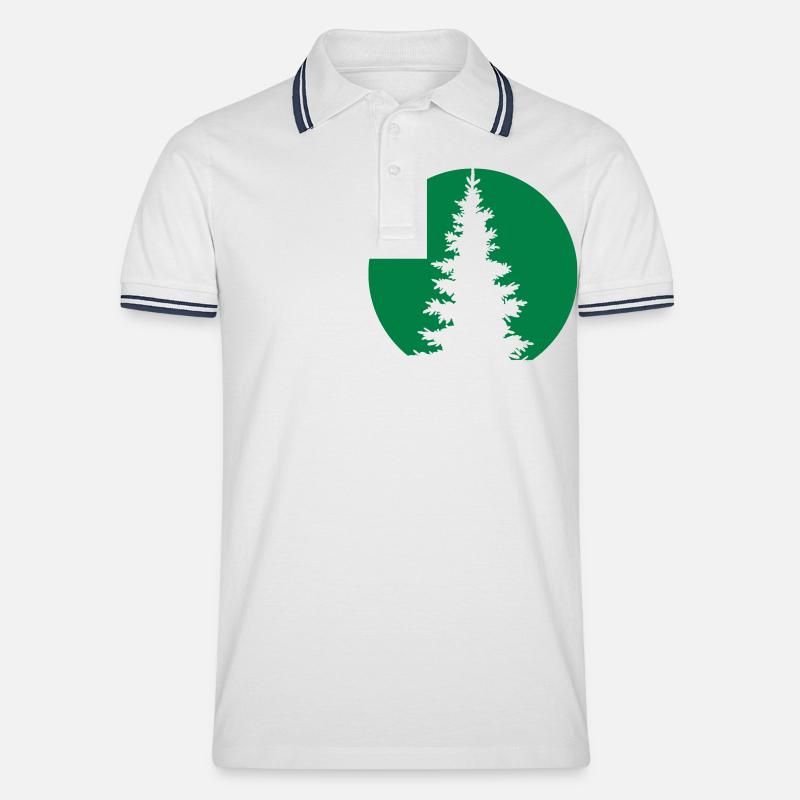 christmas tree - weihnachtsbaum - Männer Tipped Poloshirt - Weiß/Navy