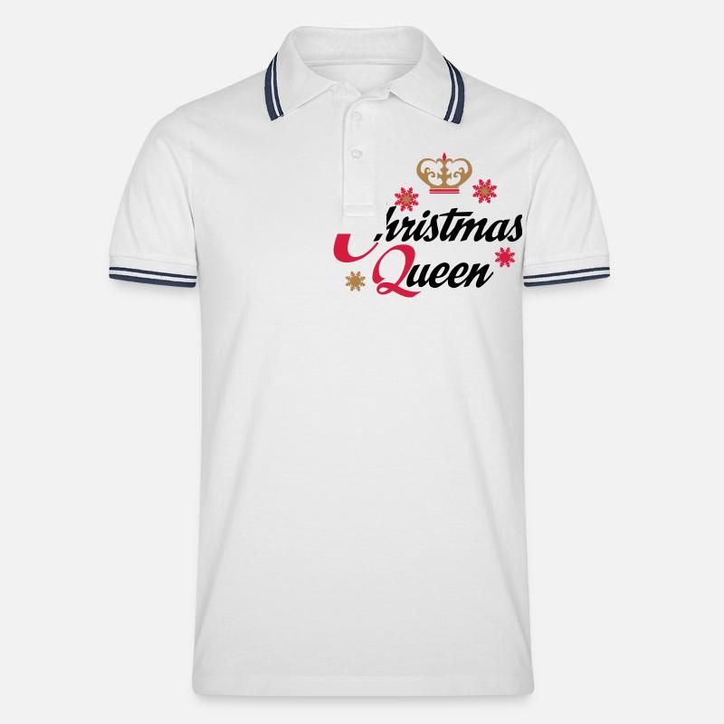 Weihnachten - Männer Tipped Poloshirt - Weiß/Navy