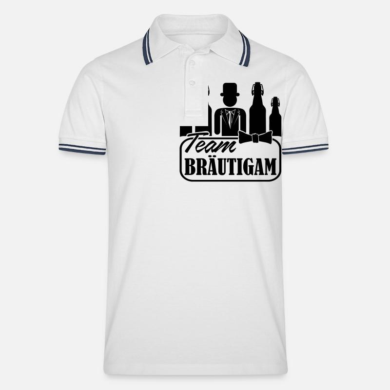 team braeutigam jga - Männer Tipped Poloshirt - Weiß/Navy