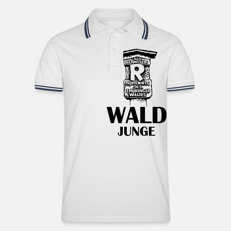 Wald Junge Rennsteig - Männer Tipped Poloshirt - Weiß/Navy