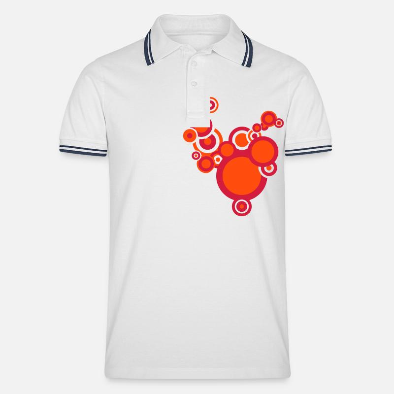retromuster-2 - Männer Tipped Poloshirt - Weiß/Navy