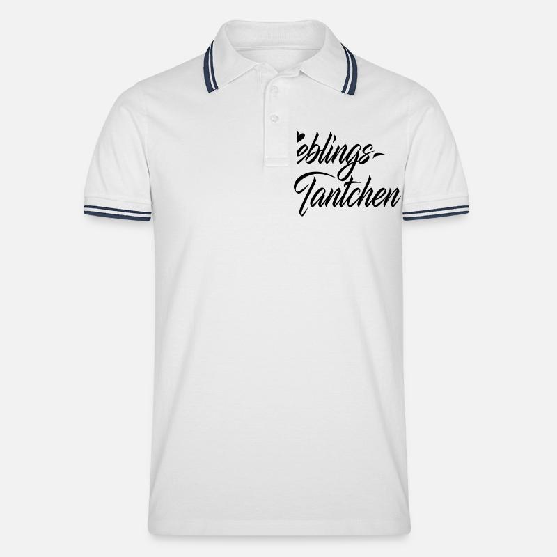Lieblingstantchen - Männer Tipped Poloshirt - Weiß/Navy