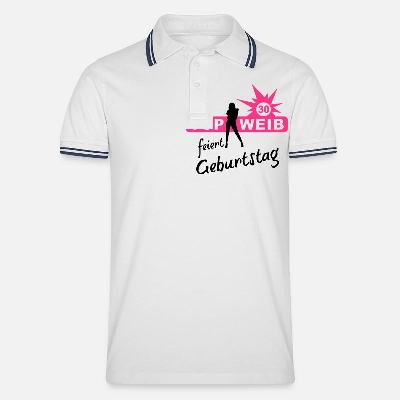 top__30 - Männer Tipped Poloshirt - Weiß/Navy