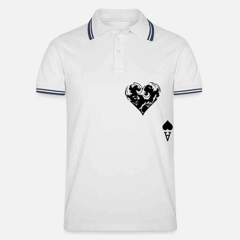 Herz AS - Männer Tipped Poloshirt - Weiß/Navy