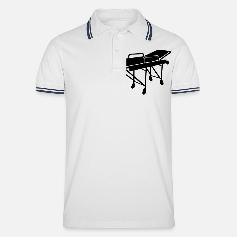 Bahre _erste-Hilfe-_b1 - Männer Tipped Poloshirt - Weiß/Navy