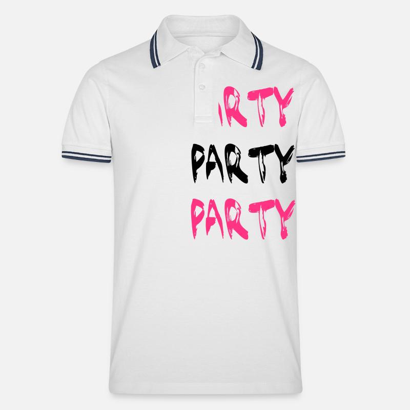 Party - Männer Tipped Poloshirt - Weiß/Navy