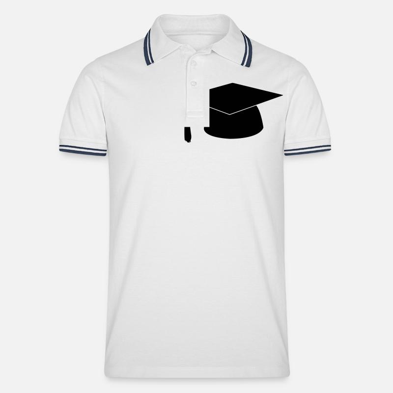 Doktorhut - Männer Tipped Poloshirt - Weiß/Navy