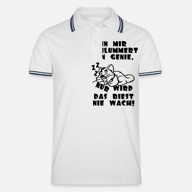 genie - Männer Tipped Poloshirt - Weiß/Navy