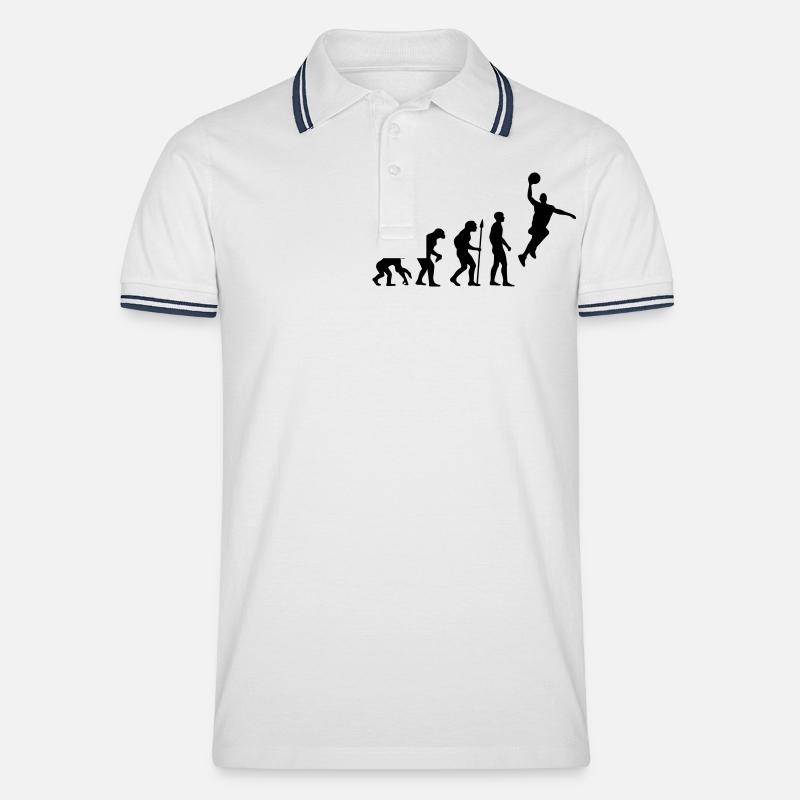 evolution_basketball___f1 - Männer Tipped Poloshirt - Weiß/Navy