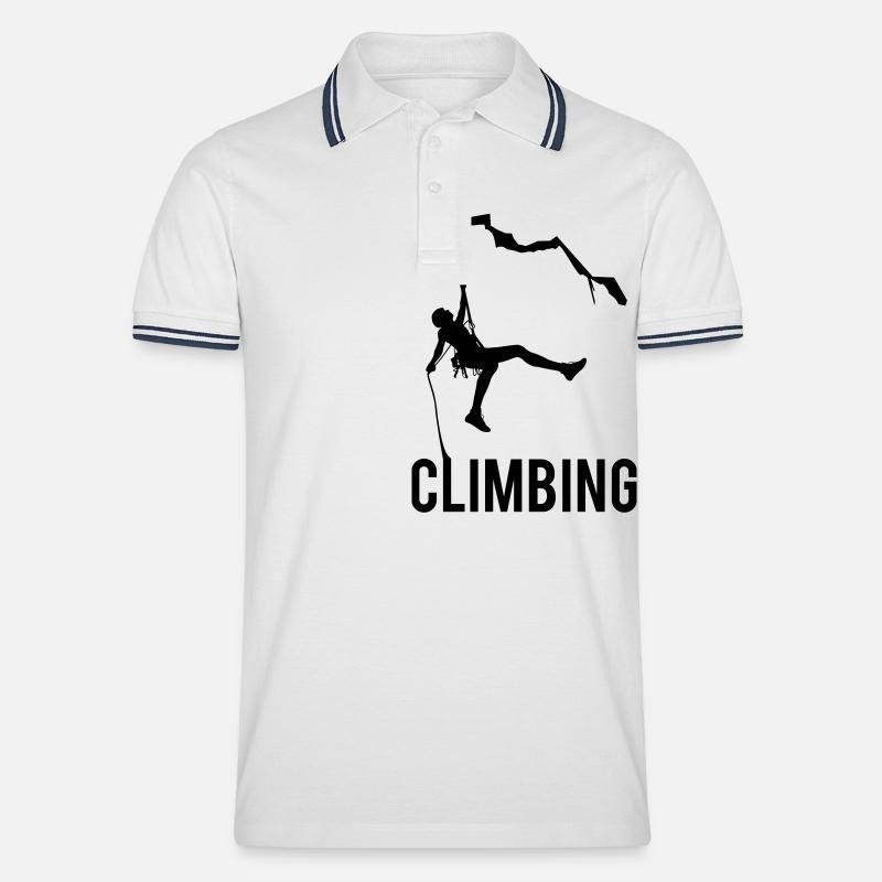Climbing - Männer Tipped Poloshirt - Weiß/Navy