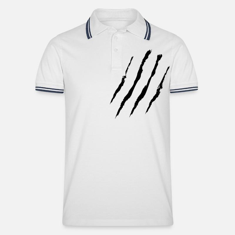 claw marks - Männer Tipped Poloshirt - Weiß/Navy