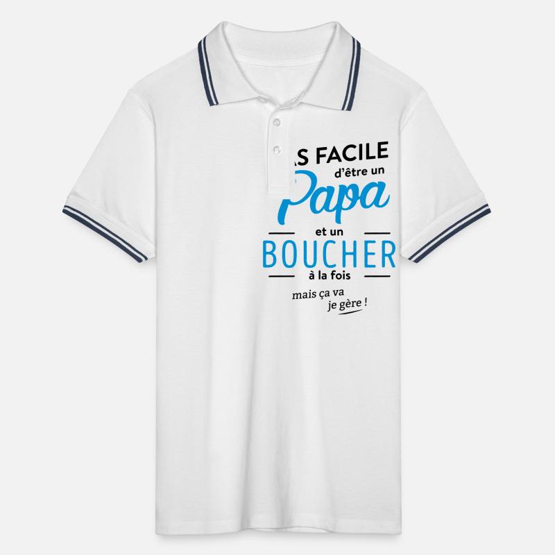 Papa boucher Polo tipped Homme