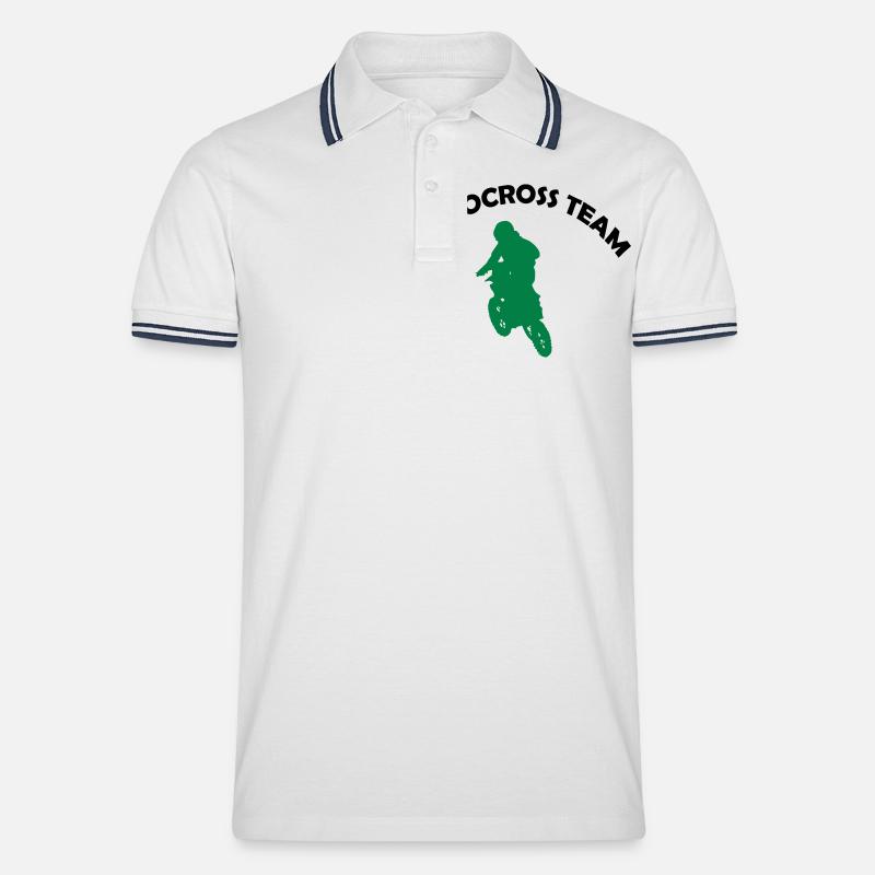 Équipe de course de motocross - Polo tipped Homme - blanc/marine