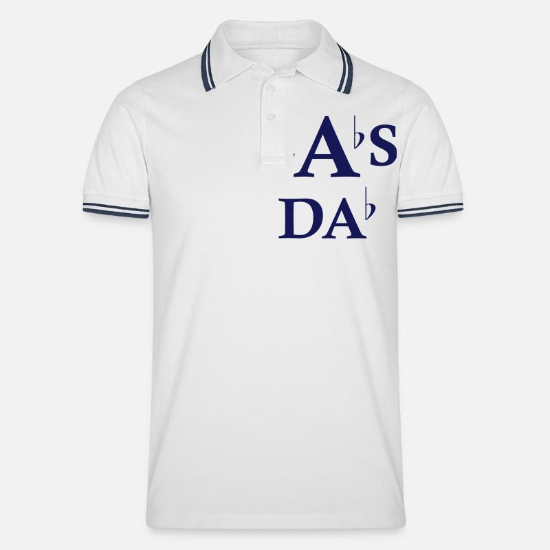 LAsS DAs - Männer Tipped Poloshirt - Weiß/Navy