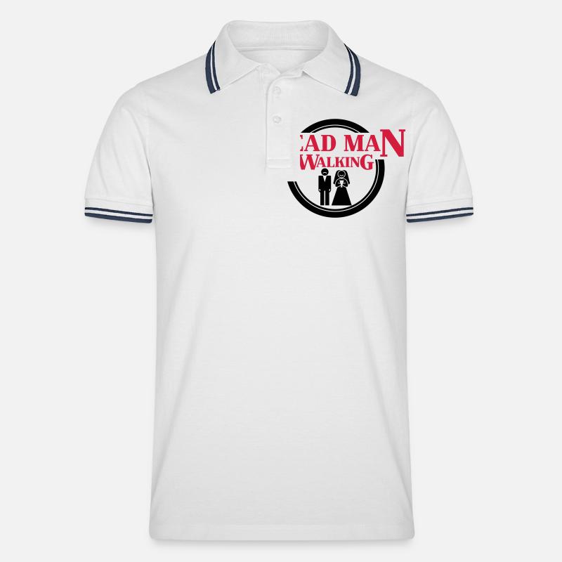 Dead Man Walking - Männer Tipped Poloshirt - Weiß/Navy
