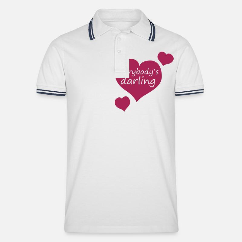 everybodys darling - Männer Tipped Poloshirt - Weiß/Navy