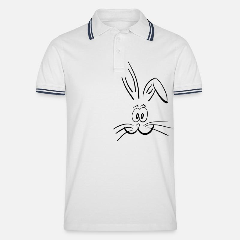 osterhase - Männer Tipped Poloshirt - Weiß/Navy