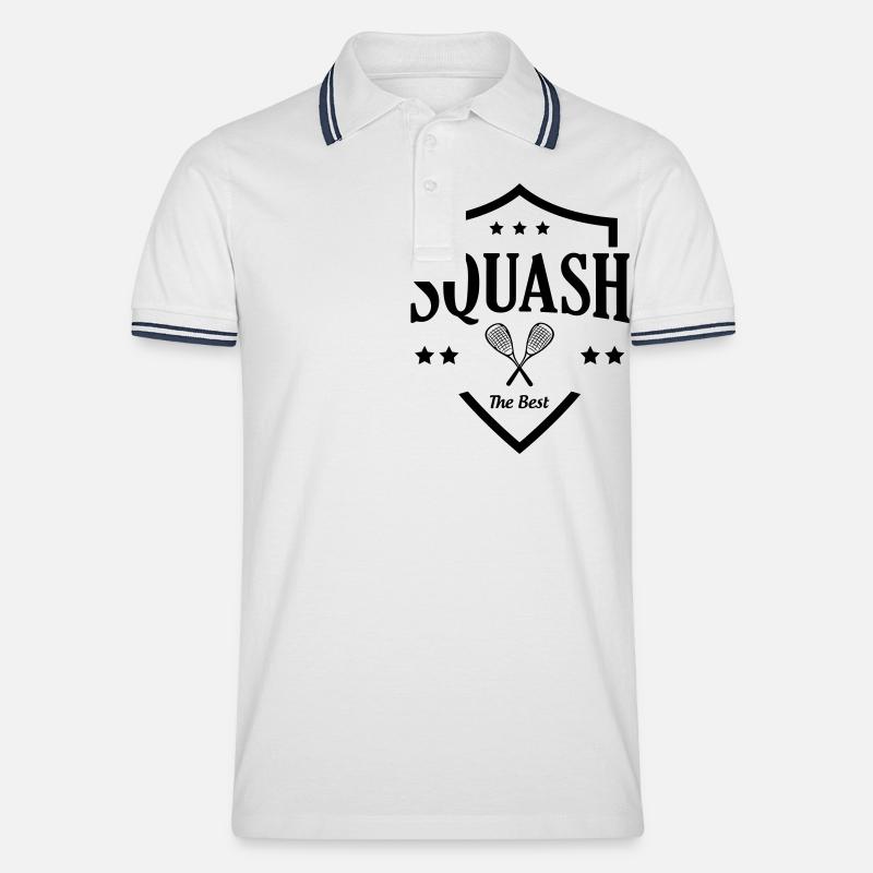 Squash / Sport - Männer Tipped Poloshirt - Weiß/Navy