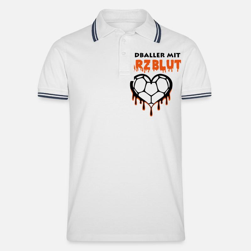 Handball Harzblut 2 - Männer Tipped Poloshirt - Weiß/Navy