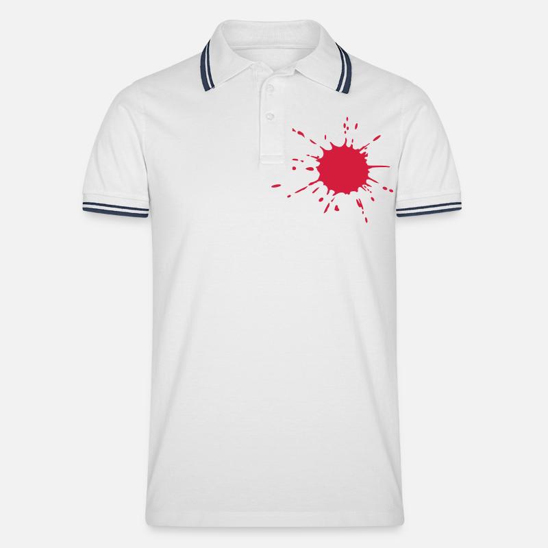 Blut - Männer Tipped Poloshirt - Weiß/Navy