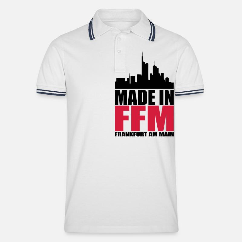 Made in Frankfurt - Männer Tipped Poloshirt - Weiß/Navy