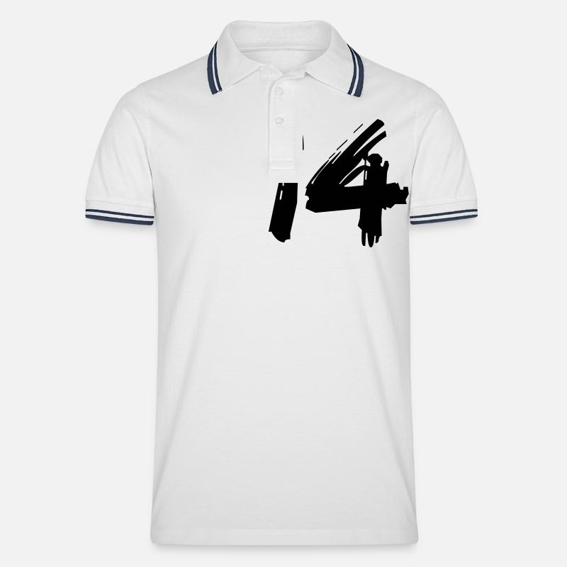 Brushed 14 - Männer Tipped Poloshirt - Weiß/Navy
