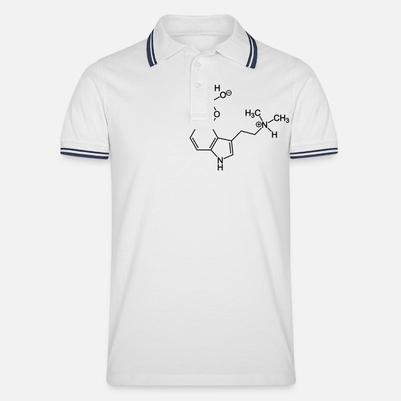 psilocybin - Männer Tipped Poloshirt - Weiß/Navy