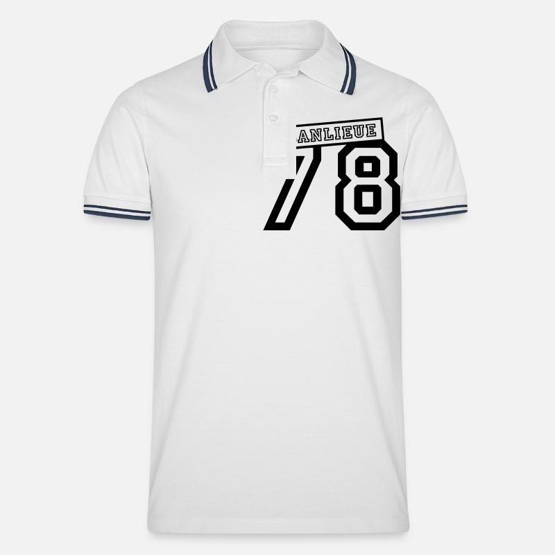 banlieue 78 - Männer Tipped Poloshirt - Weiß/Navy