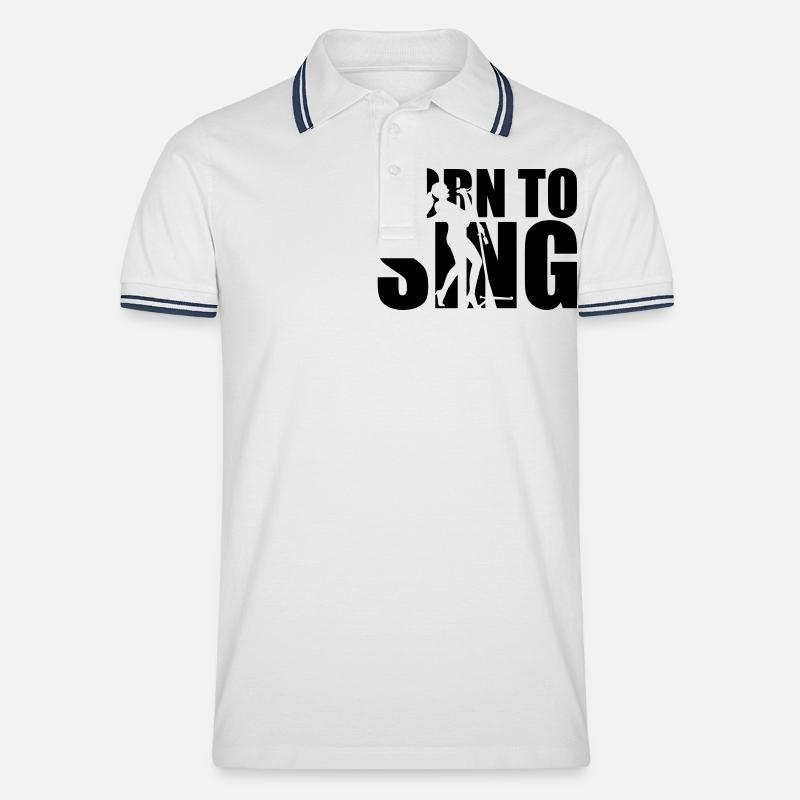 Sänger - Männer Tipped Poloshirt - Weiß/Navy