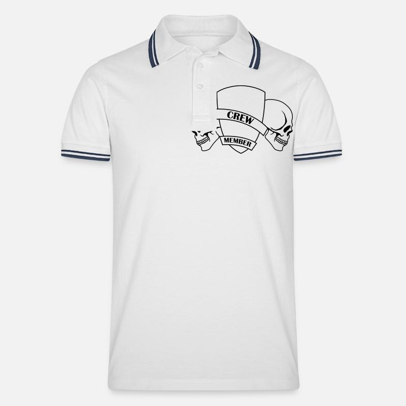 crew_member_001 - Männer Tipped Poloshirt - Weiß/Navy