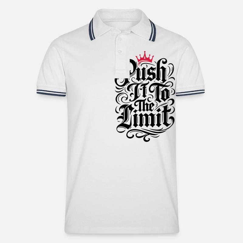 Repousser les limites Motivation Spruch - Polo tipped Homme - blanc/marine