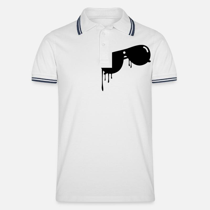 sunglasses - Männer Tipped Poloshirt - Weiß/Navy