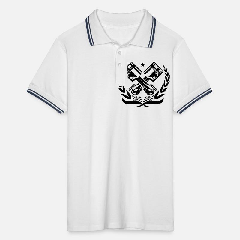 RACE PISTONS ENGINE Men's Tipped Polo Shirt