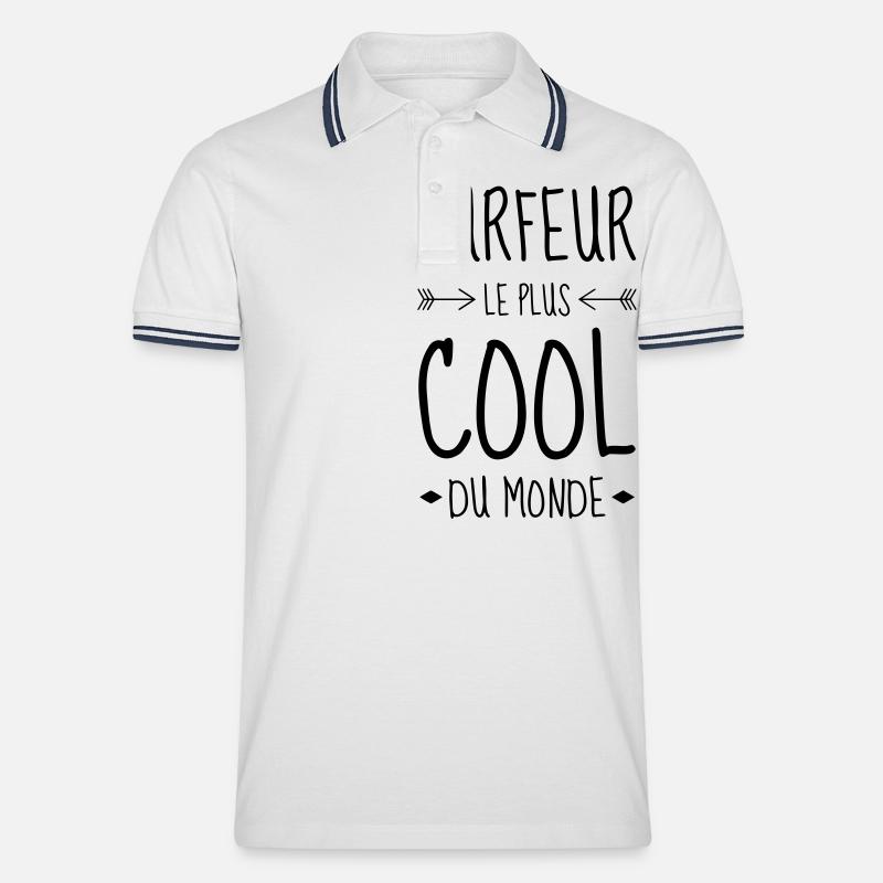 surf / surfeur / surfer / plage - Polo tipped Homme - blanc/marine
