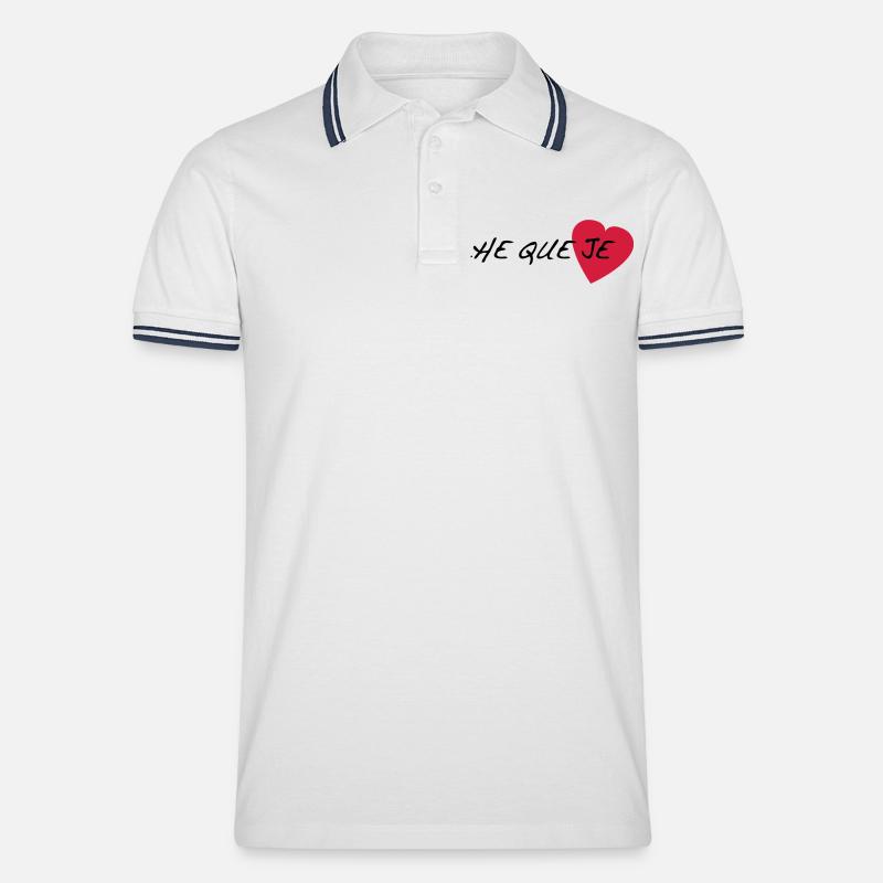 sache_que_je - Männer Tipped Poloshirt - Weiß/Navy