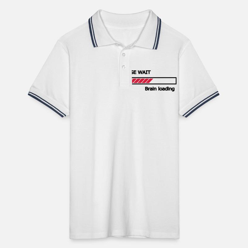 Please wait Brain loading Ladebalken Loading Bar Männer Tipped Poloshirt