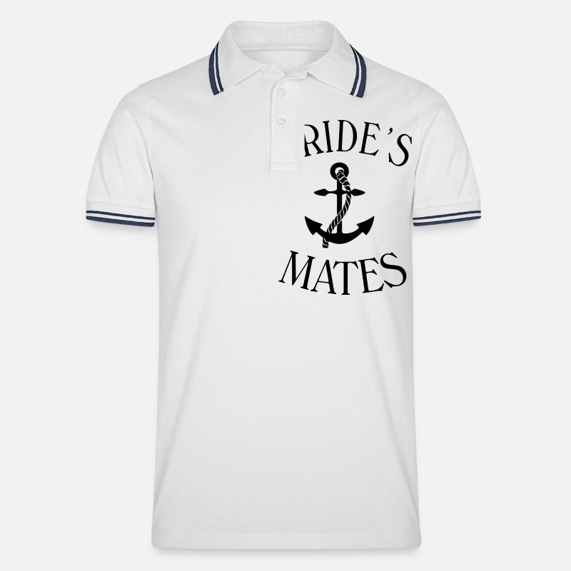 Bride's mates - Männer Tipped Poloshirt - Weiß/Navy