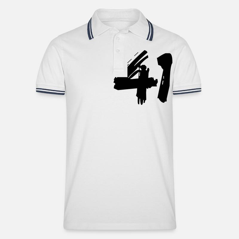 Brushed 41 - Männer Tipped Poloshirt - Weiß/Navy