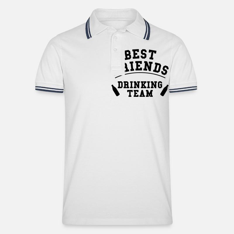 Beste Freunde Alkohol - Männer Tipped Poloshirt - Weiß/Navy