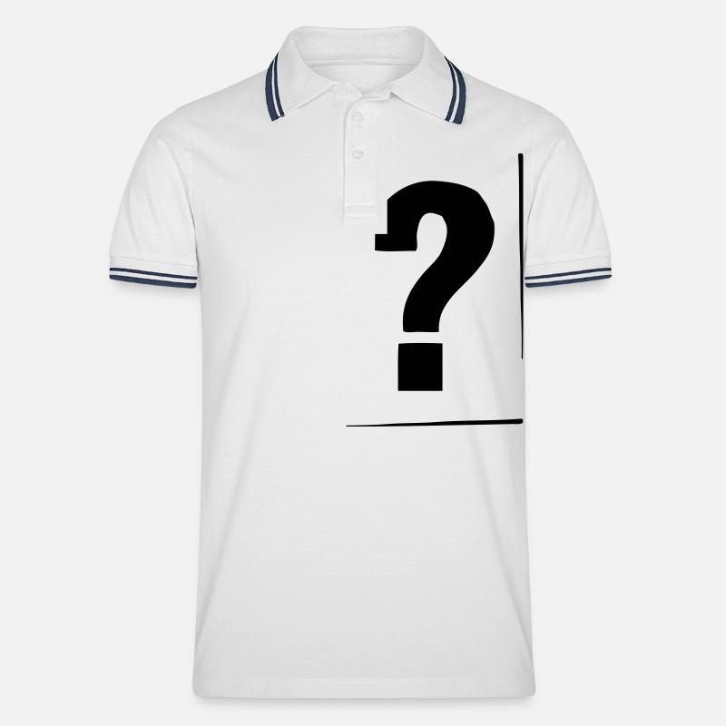 Fragezeichen - TimotheeDesign - Männer Tipped Poloshirt - Weiß/Navy