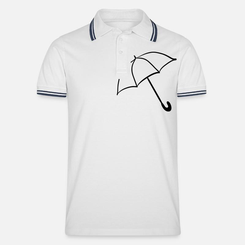regenschirm - Männer Tipped Poloshirt - Weiß/Navy
