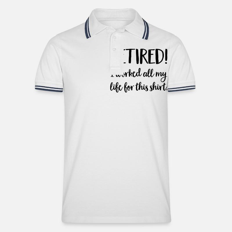 Rente - Männer Tipped Poloshirt - Weiß/Navy