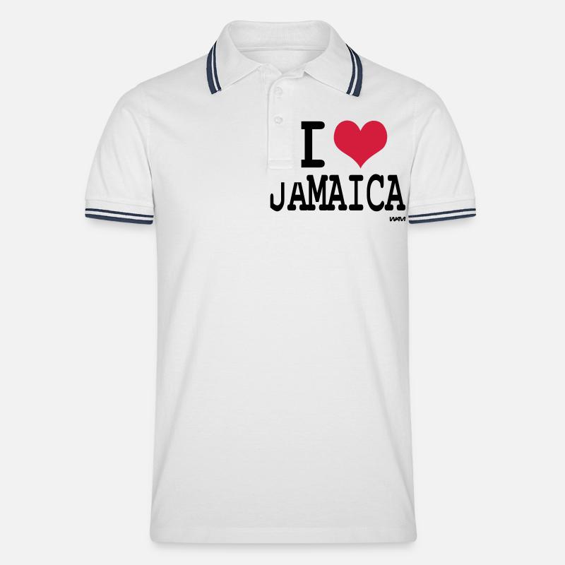 jamaica - Männer Tipped Poloshirt - Weiß/Navy