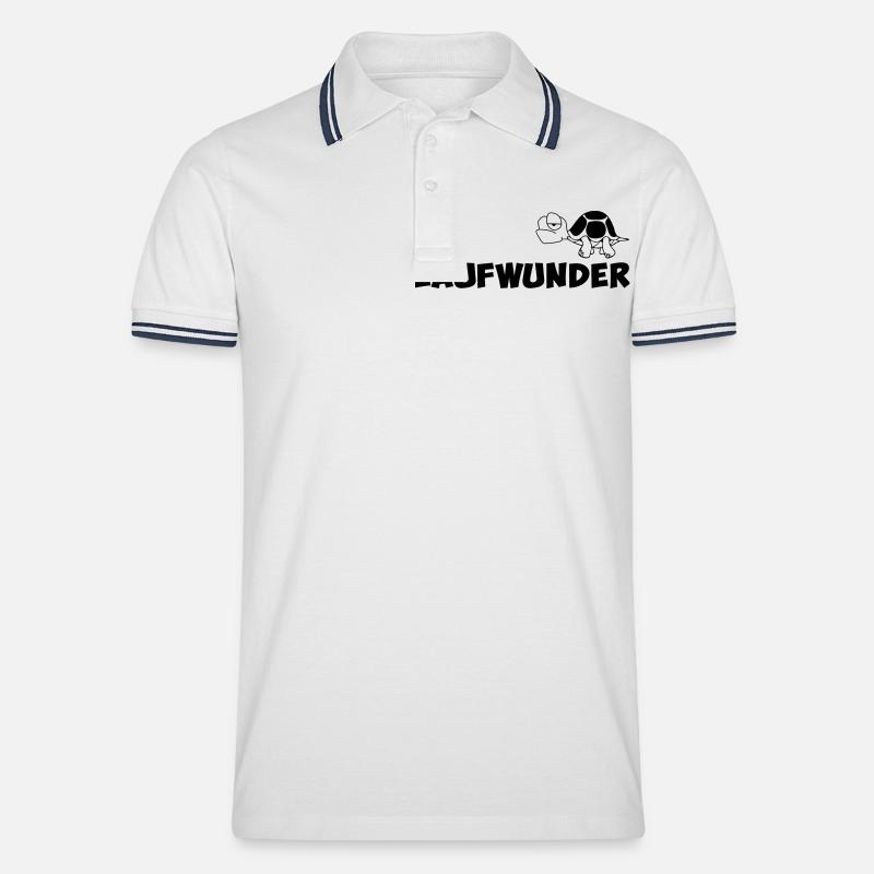 Laufwunder - Männer Tipped Poloshirt - Weiß/Navy