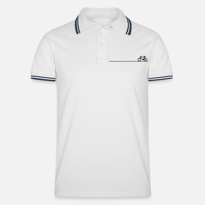 Fahrrad - Männer Tipped Poloshirt - Weiß/Navy